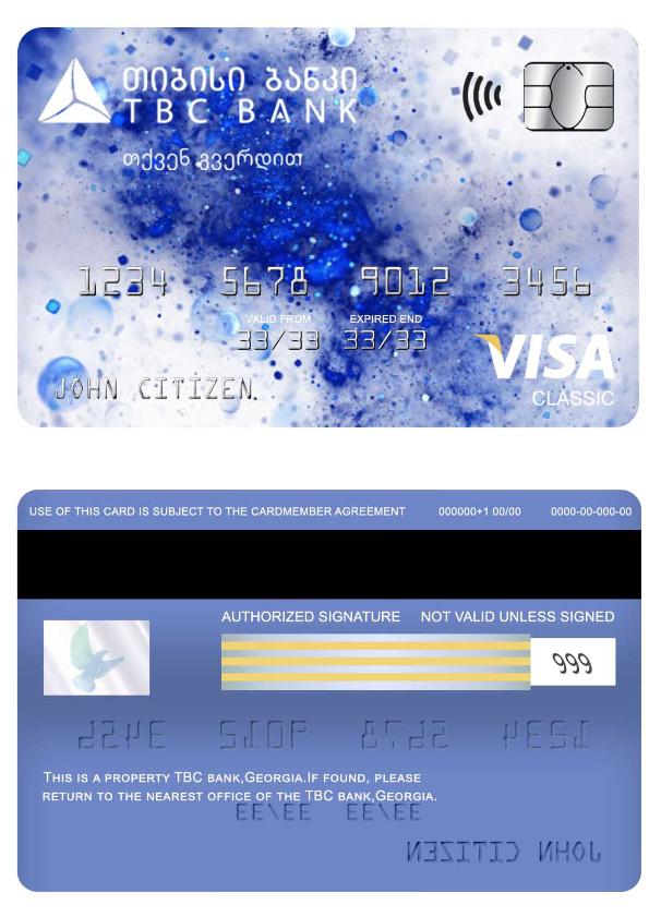 Georgia TBC bank visa classic card